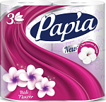 PAPIA Туалетная бумага 3слойная 4штуки Цветы Бали